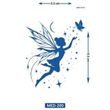 Airbrush Tattoo Peri Kızı 5 cm Minimal Geçici Dövme Yarı Kalıcı Geçici Dövme