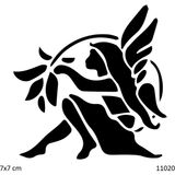 Airbrush Tattoo Peri Kızı Yapışkanlı Stencil Süsleme ve Boyama Kalıbı