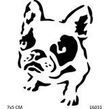 Airbrush Tattoo Pug Köpek Yapışkanlı Stencil Süsleme ve Boyama Kalıbı