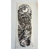 Airbrush Tattoo Pusu 1 Hafta Kalıcı Tam Kol Bacak Yapıştırma Geçici Dövme 46 CM