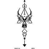 Airbrush Tattoo Pusulalı Kanat Yapışkanlı Stencil Süsleme ve Boyama Kalıbı