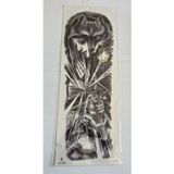 Airbrush Tattoo Sakin Kurt 1 Hafta Kalıcı Tam Kol Bacak Yapıştırma Geçici Dövme 46 Cm