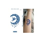 Airbrush Tattoo Salıncak Minimal Geçici Dövme, 11x8 cm, Mavi