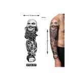 Airbrush Tattoo Şans 1 Hafta Kalıcı Tam Kol Bacak Yapıştırma Geçici Dövme 46 Cm