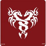 Airbrush Tattoo Sarmal Dragon Ejderhalar Yapışkanlı Stencil Süsleme ve Boyama Kalıbı