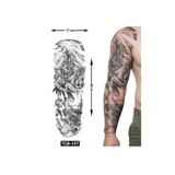 Airbrush Tattoo Savaş 1 Hafta Kalıcı Tam Kol Bacak Yapıştırma Geçici Dövme 46 Cm