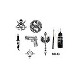 Airbrush Tattoo Savaş ve Dragon Likit Kalem Uçlu Geçici Dövme Seti, Fırça Hediyeli