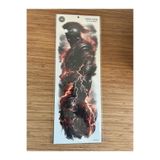 Airbrush Tattoo Savaşçı 1 Hafta Kalıcı Tam Kol Bacak Yapıştırma Geçici Dövme 46 CM