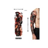 Airbrush Tattoo Savaşçı Geçici Dövme, 17 x 48 cm, 1 Hafta Kalıcı