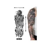 Airbrush Tattoo Savaşçı Kadın 1 Hafta Kalıcı Tam Kol Bacak Yapıştırma Geçici Dövme 46 Cm