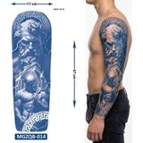 Airbrush Tattoo Savaşçı Zeus Yarı Kalıcı Tam Kol Bacak Kaplama Geçici Dövme