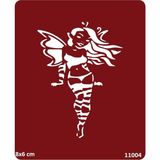 Airbrush Tattoo Seksi Kanatlı Kadın Yapışkanlı Stencil Süsleme ve Boyama Kalıbı