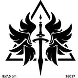 Airbrush Tattoo Sembolik Kılıç Yapışkanlı Stencil Süsleme ve Boyama Kalıbı
