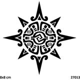 Airbrush Tattoo Sembolik Pusula Yapışkanlı Stencil Süsleme ve Boyama Kalıbı