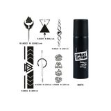 Airbrush Tattoo Şerit Sırt Bacak Spray Tattoo Geçici Dövme Seti Dark Sprey Dövme Kiti