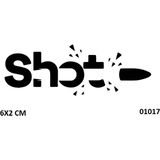 Airbrush Tattoo Shot Kurşun Atışı Yazı Sembolü Yapışkanlı Stencil Süsleme ve Boyama Kalıbı