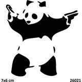 Airbrush Tattoo Silahşör Panda Yapışkanlı Stencil Süsleme ve Boyama Kalıbı