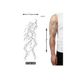 Airbrush Tattoo Şimşek Damar 1 Hafta Kalıcı Tam Kol Bacak Yapıştırma Geçici Dövme 46 CM