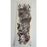Airbrush Tattoo Sinirli Dragon 1 Hafta Kalıcı Tam Kol Bacak Yapıştırma Geçici Dövme 46 Cm