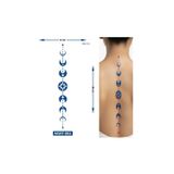 Airbrush Tattoo Sıralı Ay Güneş Döngüsü 48 Cm Büyük Boy Yarı Kalıcı Sırt Dövmesi