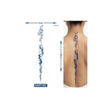 Airbrush Tattoo Sıralı Çiçekler 48 Cm Büyük Boy Yarı Kalıcı Sırt Dövmesi