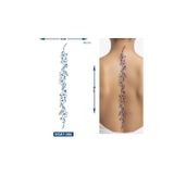 Airbrush Tattoo Sıralı Zarif Çiçekler 48 Cm Büyük Boy Yarı Kalıcı Sırt Dövmesi