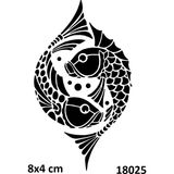 Airbrush Tattoo Sonsuz Balık Yapışkanlı Stencil Süsleme ve Boyama Kalıbı
