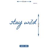 Airbrush Tattoo Stay Wild 5 Cm Minimal Geçici Dövme Yarı Kalıcı Geçici Dövme