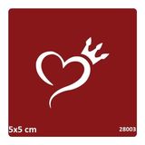 Airbrush Tattoo Taç ve Kalp Yapışkanlı Stencil Süsleme ve Boyama Kalıbı Şablon