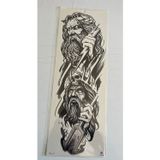 Airbrush Tattoo Tanrıların Savaşı 1 Hafta Kalıcı Tam Kol Bacak Yapıştırma Geçici Dövme 46 Cm