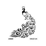 Airbrush Tattoo Tavus Kuşu Yapışkanlı Stencil Süsleme ve Boyama Kalıbı Stencil Kalıp