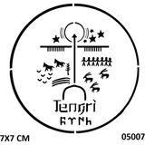 Airbrush Tattoo Tengri Göktürk Türk Sembolü Yapışkanlı Stencil Süsleme ve Boyama Kalıbı