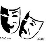 Airbrush Tattoo Tiyatro Maske Yapışkanlı Stencil Süsleme ve Boyama Kalıbı