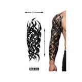 Airbrush Tattoo Tribal 1 Hafta Kalıcı Tam Kol Bacak Yapıştırma Geçici Dövme 46 Cm