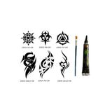 Airbrush Tattoo Tribal Kol Bacak 6 Adet Şablon ve Hint Kınası Geçici Dövme Seti