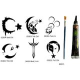 Airbrush Tattoo Türkçü Milliyetçi Desenler Şablon + Hint Kınası Geçici Dövme Seti 6'lı