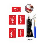 Airbrush Tattoo Tüy Ve Ağaç Desenleri Hint Kınası Ile Geçici Dövme Yapma Seti