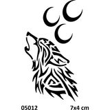 Airbrush Tattoo Üç Hilal Bozkurt Yapışkanlı Stencil Süsleme ve Boyama Kalıbı