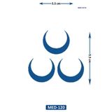 Airbrush Tattoo Üç Hilal Ülkücü 5 Cm Minimal Geçici Dövme Yarı Kalıcı Geçici Dövme