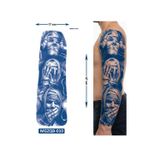 Airbrush Tattoo Üç Maymun Yarı Kalıcı Tam Kol Bacak Kaplama Geçici Dövme