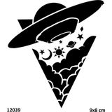 Airbrush Tattoo Uçan Daire Yapışkanlı Stencil Süsleme ve Boyama Kalıbı Stencil Kalıp