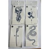 Airbrush Tattoo Vahşi 4 Adet Minimal 11x8 cm 3 Hafta Kalıcı Yarı Kalıcı Geçici Dövme