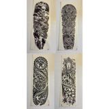 Airbrush Tattoo Viking 1 Hafta kalıcı 4 Adet Birden Tam Kol Bacak Kaplama 46 cm Geçici Dövme Seti