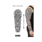 Airbrush Tattoo Viking 1 Hafta Kalıcı Tam Kol Bacak Yapıştırma Geçici Dövme 46 Cm