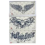 Airbrush Tattoo Yazılı Kanat 3 Hafta Kalıcı 3 adet Sırt Göğüs için Büyük Boy Yarı Kalıcı Dövme