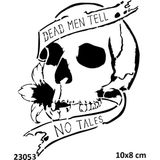 Airbrush Tattoo Yazılı Kuru Kafa Yapışkanlı Stencil Süsleme ve Boyama Kalıbı Stencil Kalıp