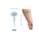 Airbrush Tattoo Yazılı Lotus Yarı Kalıcı 1 Aylık Geçici Dövme