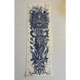 Airbrush Tattoo Yılan Kılıç 3 Hafta Kalıcı Tam Kol Bacak Kaplama Yapıştırma Geçici Dövme 46 Cm