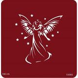 Airbrush Tattoo Yıldızlı Kanatlı Melek Yapışkanlı Stencil Süsleme ve Boyama Kalıbı