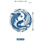 Airbrush Tattoo Ying Yang Balıklar 5 Cm Minimal Geçici Dövme Yarı Kalıcı Geçici Dövme